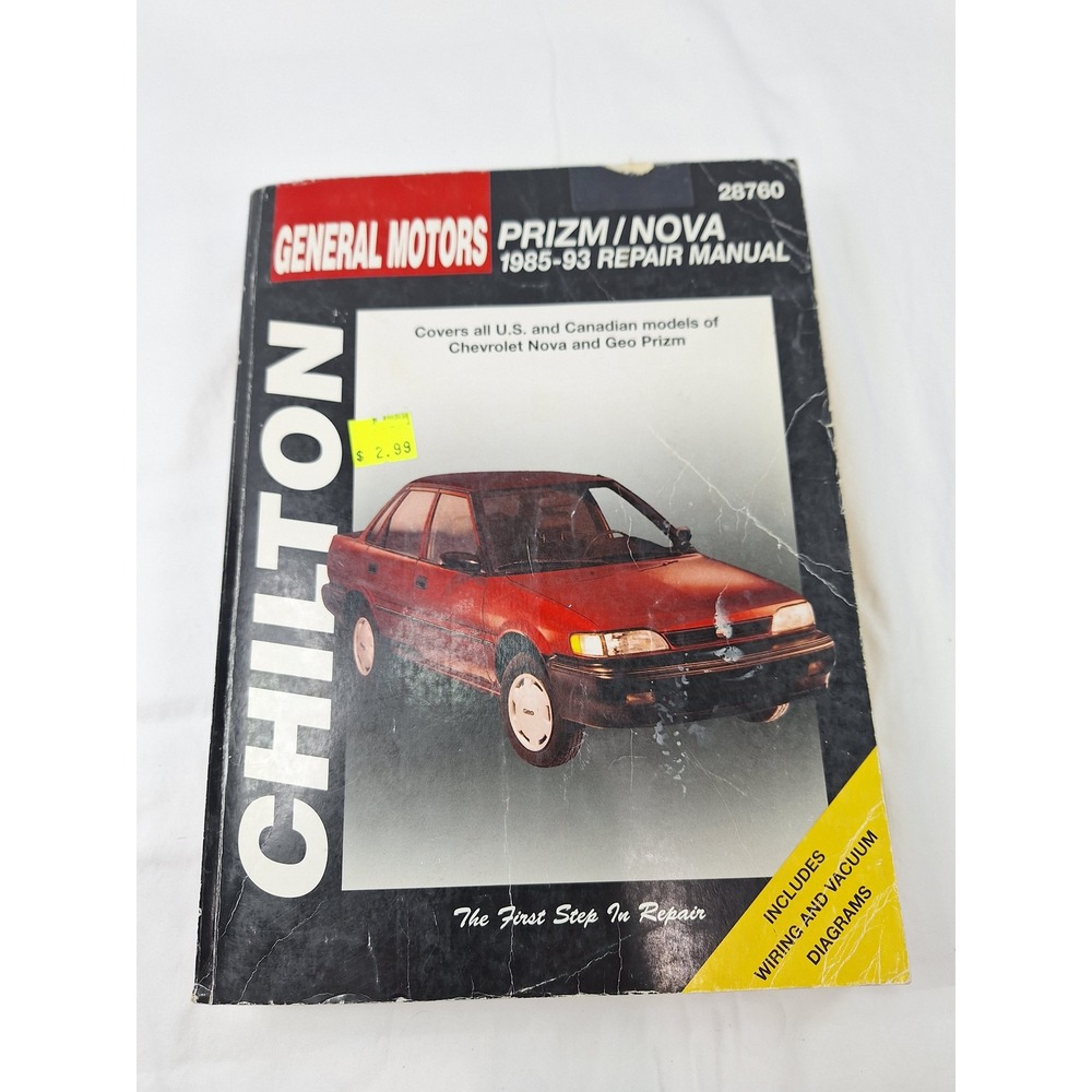 Chilton General Motors Prizm Nova 1985-93 Repair Manual 28760 Chevrolet Geo